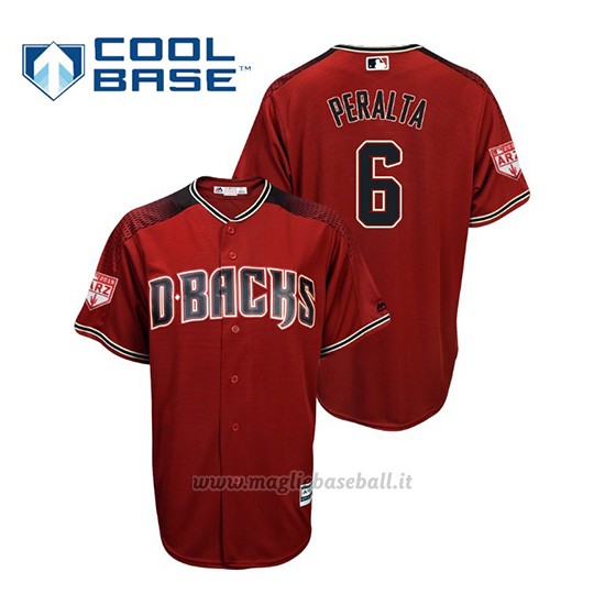 Maglia Baseball Uomo Arizona Diamondbacks David Peralta Cool Base 2019 Entrenamiento De Primavera Rosso